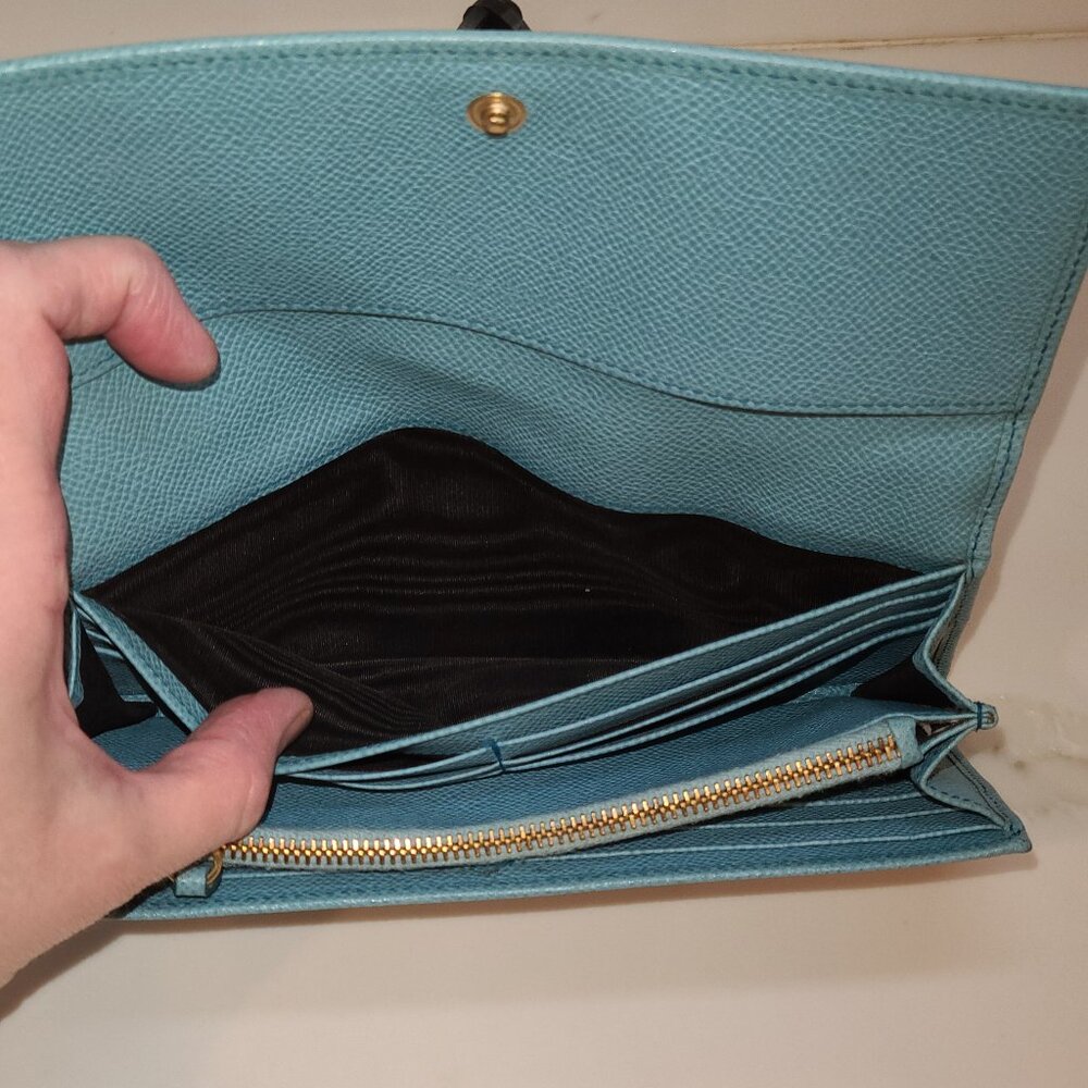 Dolce & Gabbana blue Dauphine leather continental flap wallet EUC - Picture 10 of 13